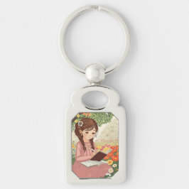 Chaveiro de Metal Uma jovem de cabelos trançados キーホルダー
