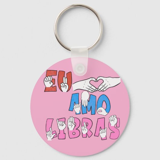 Chaveiro Eu amo Libras キーホルダー (正面)
