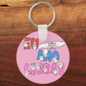 Chaveiro Eu amo Libras キーホルダー (正面)