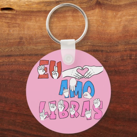 Chaveiro Eu amo Libras キーホルダー (正面)