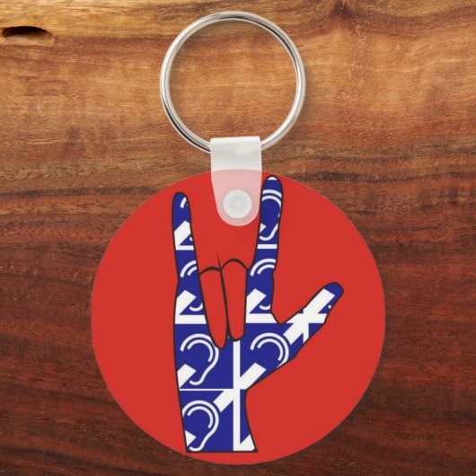 Chaveiro- ILY ASL MH キーホルダー (正面)