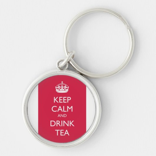 Chaveiro keep calm and drink tea rosa キーホルダー (正面)