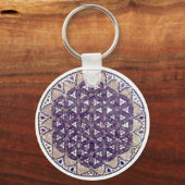 Chaveiro Mandala Flor da Vida Ametista キーホルダー (正面)