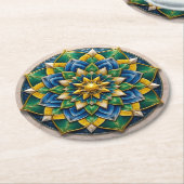 Chaveiro Mandala Luxo - 01 ラウンドペーパーコースター (アングル)