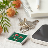 Chaveiro Natal verde e Flores Vermelhas キーホルダー (側面)