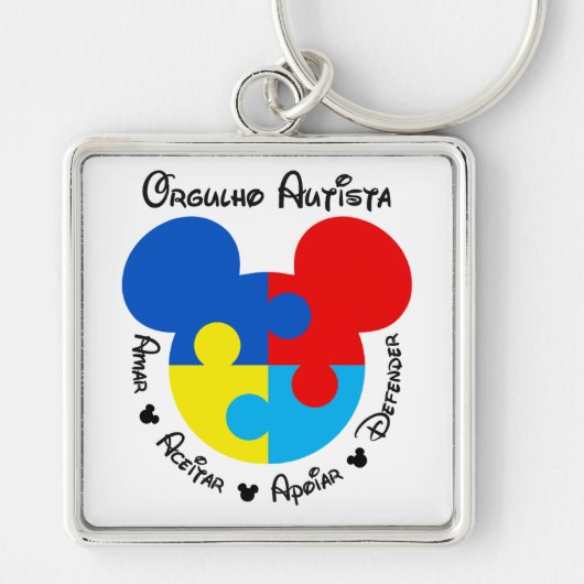 Chaveiro Orgulho Autista Mickey Puzzle キーホルダー (正面)
