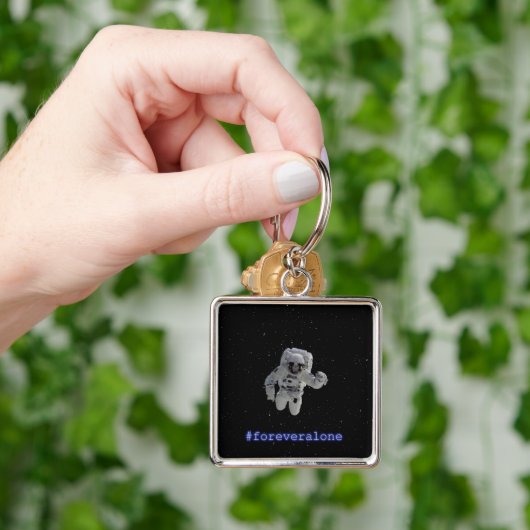 Chaveiro Premium Quadrado #foreveralone キーホルダー (手)