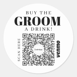 Chavelor Venmo QR code 買  The Groom A Drink ラウンドシール