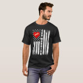 CHD戦士アメリカ国旗の先天性ハート病1 Tシャツ (正面フル)