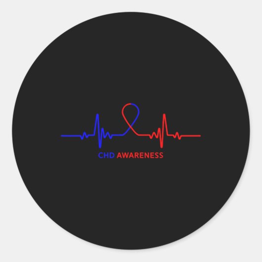 Chd認識度シャツ – 先天ハート病Ch ラウンドシール (正面)