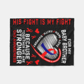 Chd Awareness Baby Brother Warrior Heart Disease C フリースブランケット (正面(横))