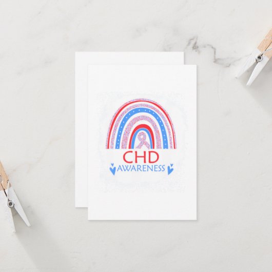 CHD Awareness Heart Disease Bleached カード (正面/裏面インサイチュ)