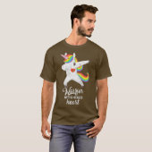 CHD Heart Awareness gift Unicorn Warrior Mended Tシャツ (正面フル)