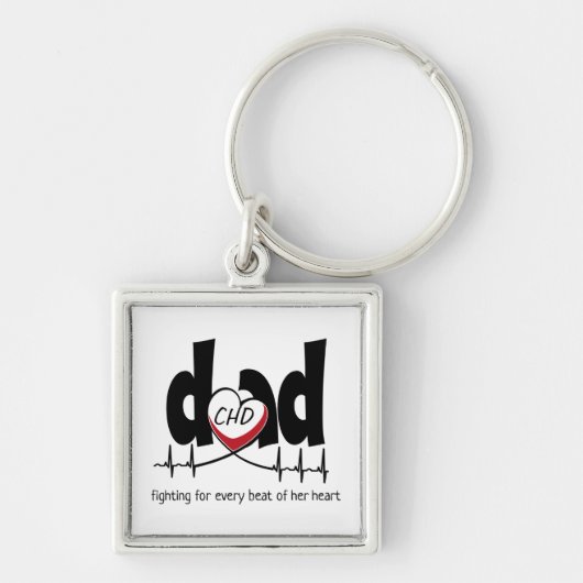 CHD Heart Dad Customizable Heartbeat Keychain キーホルダー (正面)