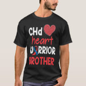 CHD Heart Disease Warrior Proud Brother Awareness Tシャツ (正面)