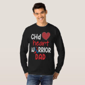 CHD Heart Disease Warrior Proud DAD Awareness Ribb Tシャツ (正面フル)