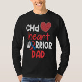 CHD Heart Disease Warrior Proud DAD Awareness Ribb Tシャツ (正面)