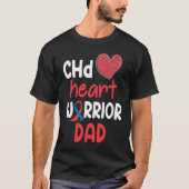 CHD Heart Disease Warrior Proud DAD Awareness Ribb Tシャツ (正面)
