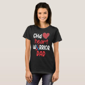 CHD Heart Disease Warrior Proud DAD Awareness Ribb Tシャツ (正面フル)