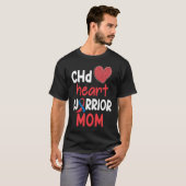 CHD Heart Disease Warrior Proud MOM Awareness Ribb Tシャツ (正面フル)