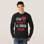 CHD Heart Disease Warrior Proud MOM Awareness Ribb Tシャツ (正面フル)
