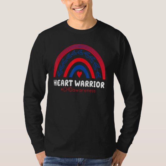 Chd Warrior Red & Blue Rainbow He Disease Awarenes Tシャツ (正面)