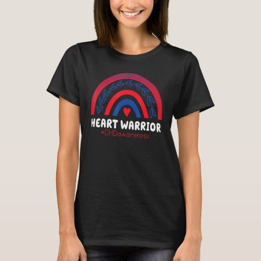 Chd Warrior Red & Blue Rainbow He Disease Awarenes Tシャツ (正面)