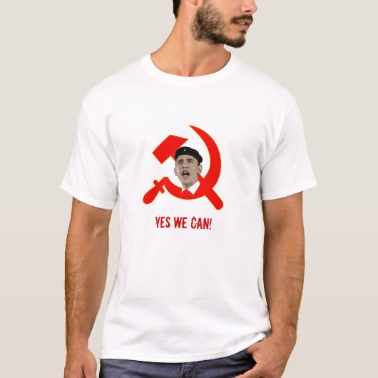 Cheオバマの赤、Yes私達はできます! Tシャツ (正面)