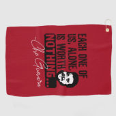 Cheゲバラ引用文 – 各々の価値なし ゴルフタオル (横)