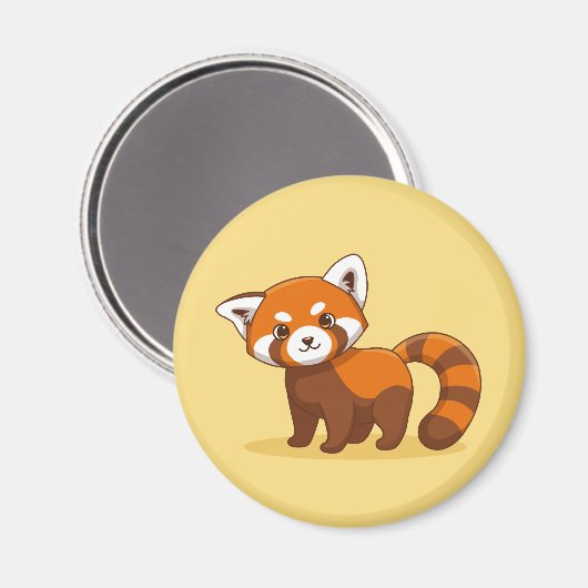 Che Red Panda on Yellow マグネット (正面/裏面)