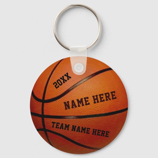 Cheap Basketball Keychains with 3 text boxes キーホルダー (正面)