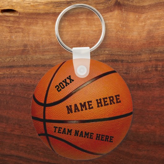 Cheap Basketball Keychains with 3 text boxes キーホルダー (正面)