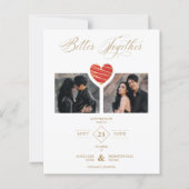 Cheap Better Together Red Golden Heart 2 Photos (正面)