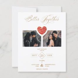 Cheap Better Together Red Golden Heart 2 Photos