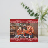 Cheap Christmas Red Nice Lace Effect Family Photo (スタンド正面)