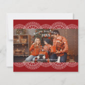 Cheap Christmas Red Nice Lace Effect Family Photo (正面)