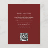 Cheap Elegant Monogram Wedding QR Code Burgundy チラシ (裏面)