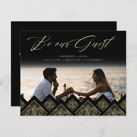 Cheap Flourish Lace Gold Ornament Photo Wedding  (正面/裏面)