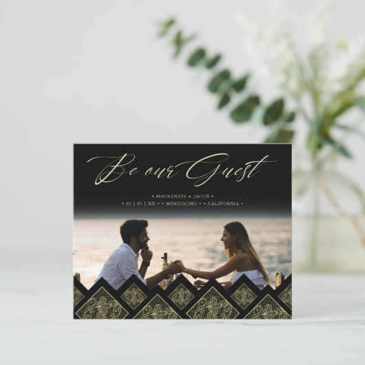 Cheap Flourish Lace Gold Ornament Photo Wedding  (スタンド正面)