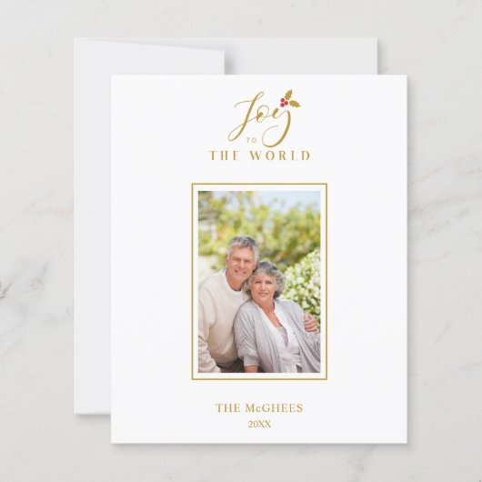 Cheap Gold Minimalist Chic Christmas Photo Family (正面)