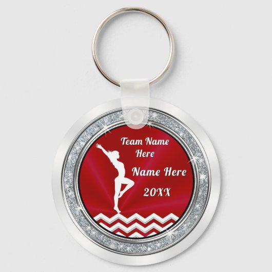 Cheap Gymnastics Party Favors for Girls Red, White キーホルダー (正面)