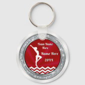 Cheap Gymnastics Party Favors for Girls Red, White キーホルダー (裏面)