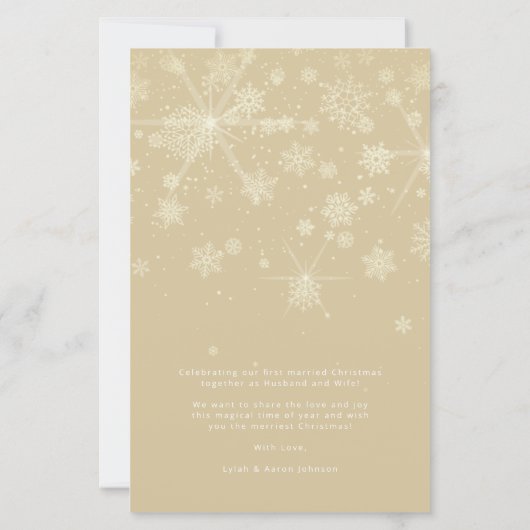 Cheap Just Married First Christmas Gold Snowflakes (裏面)