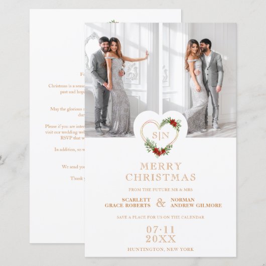 Cheap Luxury Initials Floral Christmas Heart (正面/裏面)