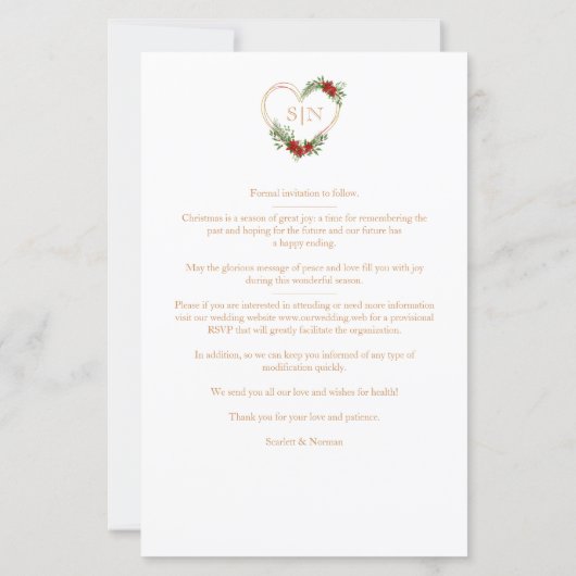 Cheap Luxury Initials Floral Christmas Heart (裏面)