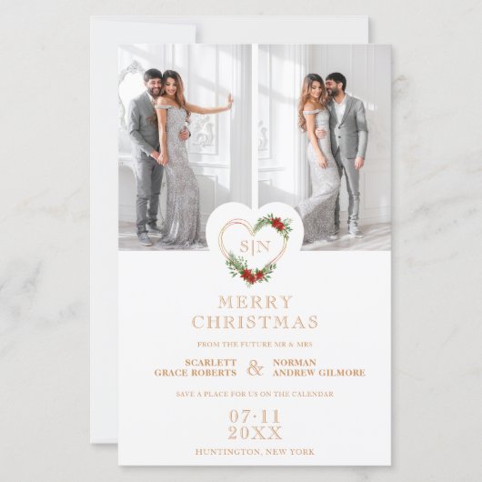 Cheap Luxury Initials Floral Christmas Heart (正面)