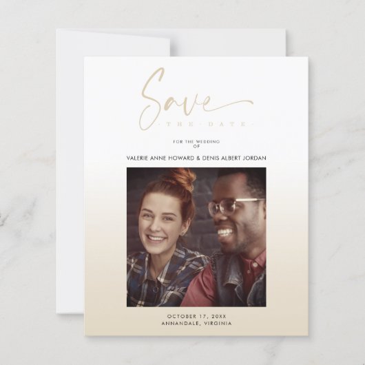 Cheap Modern Gradient Minimalist Photo Couple (正面)