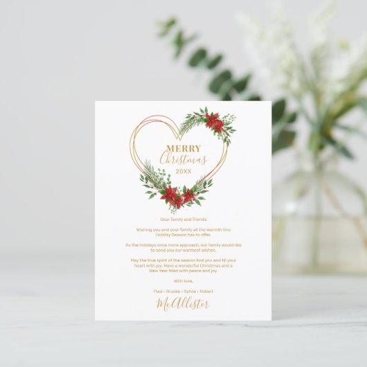 Cheap Modern Merry Christmas Poinsettias Heart  (スタンド正面)