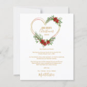 Cheap Modern Merry Christmas Poinsettias Heart  (正面)