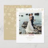 Cheap Newlyweds First Christmas Snowflakes Photo (正面/裏面)